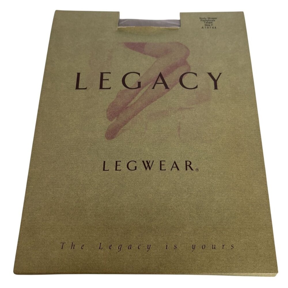 Legacy Legwear Pantyhose Body Shaper Taupe Size F One Pair Nylon Spandex Cotton - Picture 1 of 6